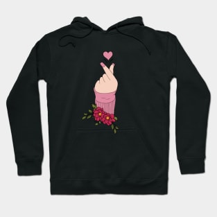 Korean Finger Heart Symbol Kpop Love Aesthetic Hoodie